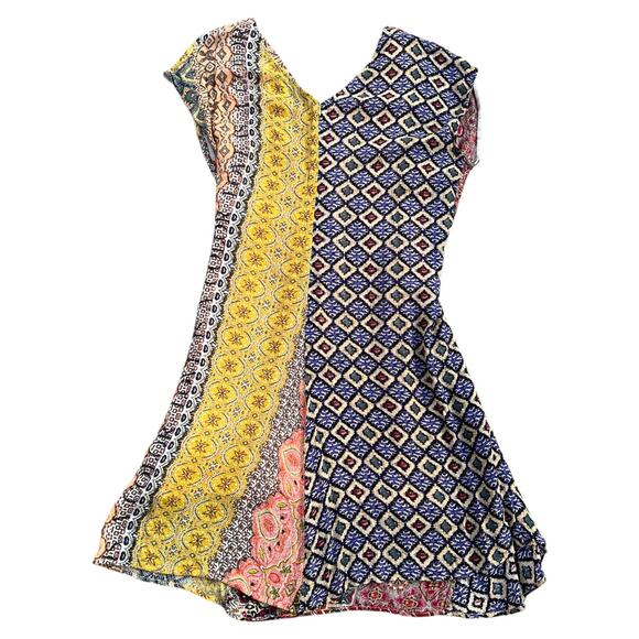 Desigual. Clanzie Boho Mixed Pattern Faux Wrap Dress Sz 42 - Picture 9 of 9